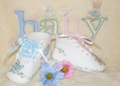 porcelain baby shoes